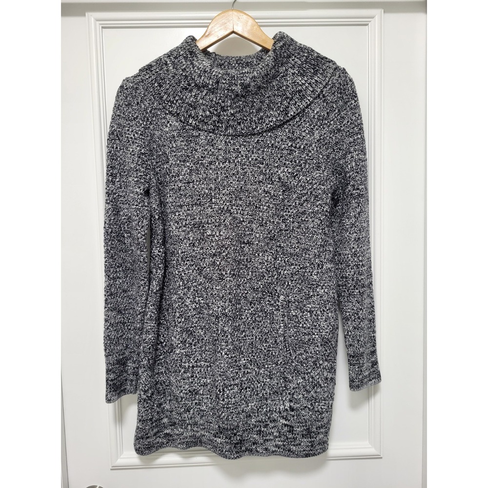 Duluth Womens Heathered Heavyweight Cowl Neck Tunic Sweater Pockets M